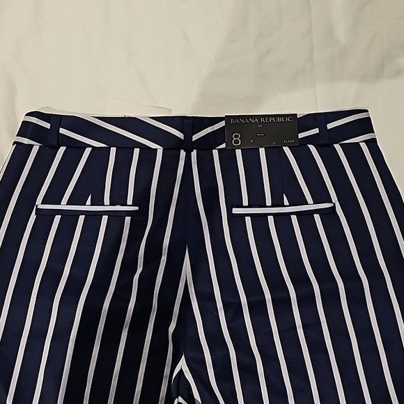 NWT banana Republic Navy striped wide leg pants - Picture 7 of 9